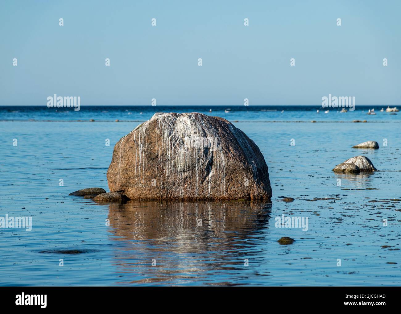 beautiful and picturesque Baltic Sea coast with boulders, Saaremaa