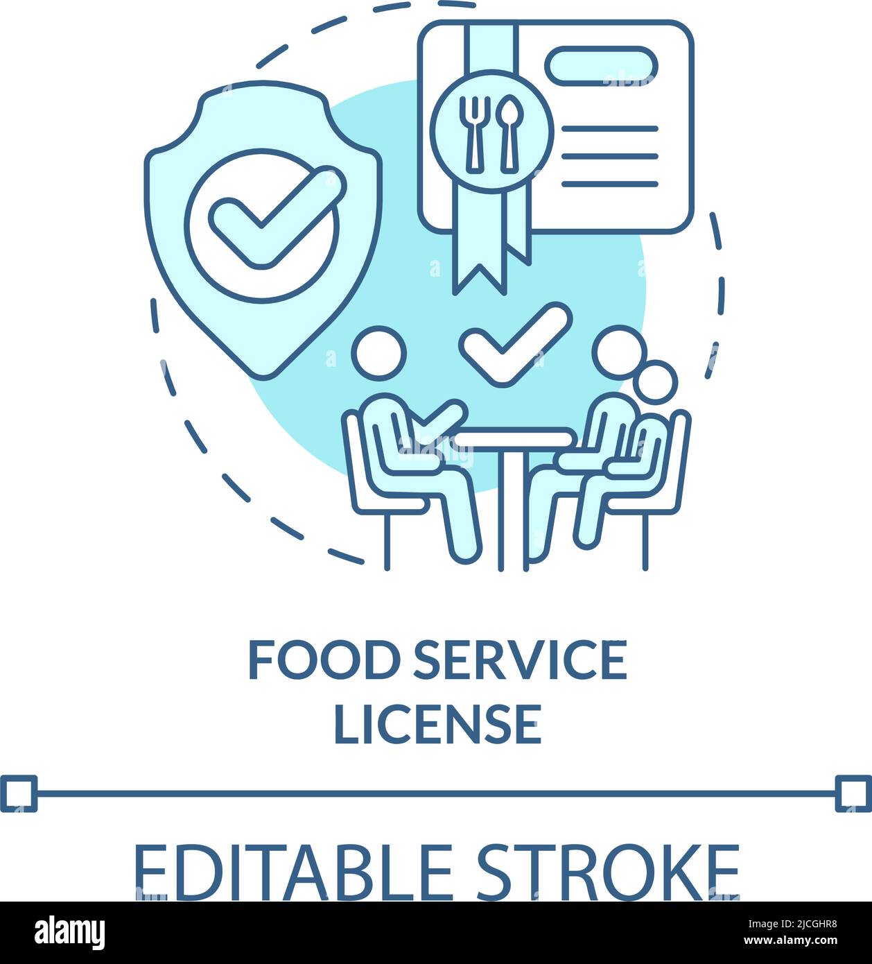 Food service license turquoise concept icon Stock Vector Image & Art ...