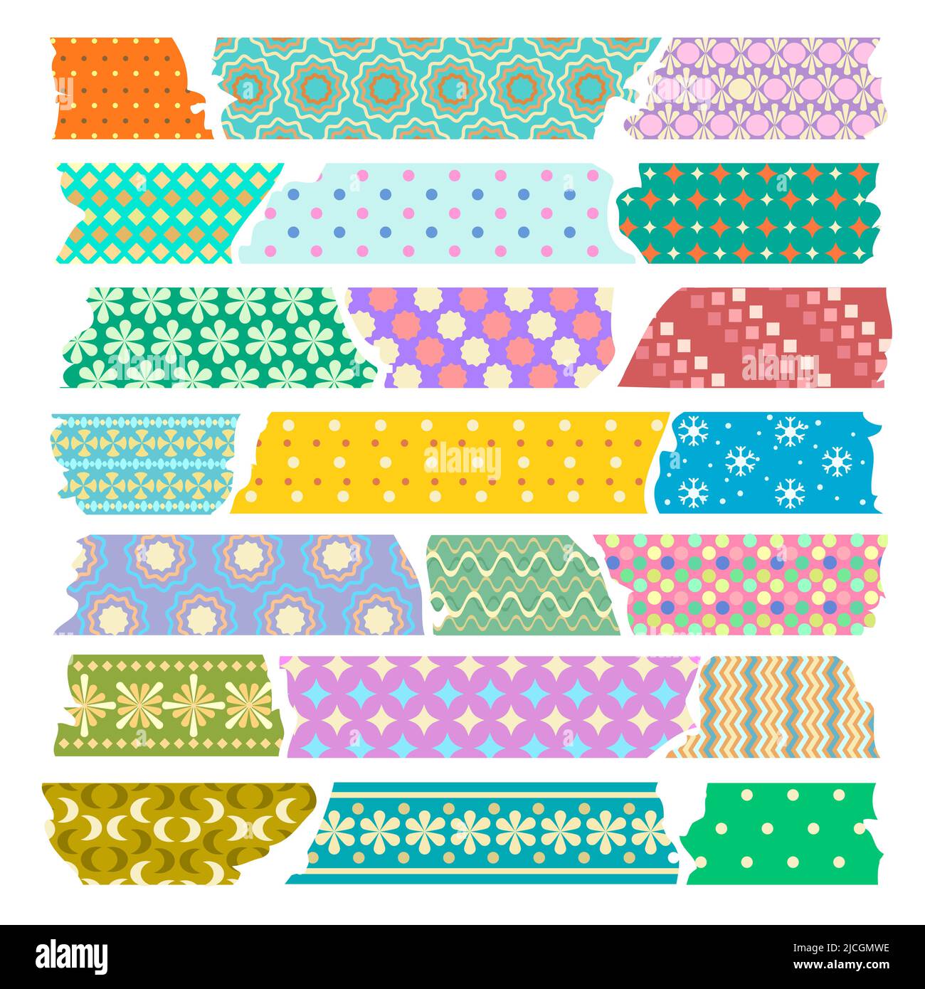 Coral Pink Washi Tape Strips Torn Stock Vector (Royalty Free) 1251853267