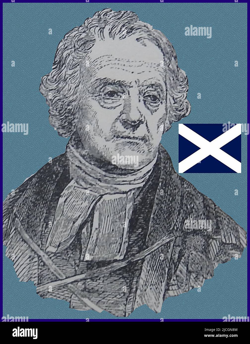 An old engraved portrait of Thomas Chalmers  (1780 –1847) former leader of the Church of Scotland and the Scotland Free Church. The Scottish minister was also  a professor of theology, and political activist who served as Vice-president of the Royal Society of Edinburgh and was at one time minister of the Tron Church, Glasgow . The New Zealand town of Port Chalmers was named after him. Stock Photo
