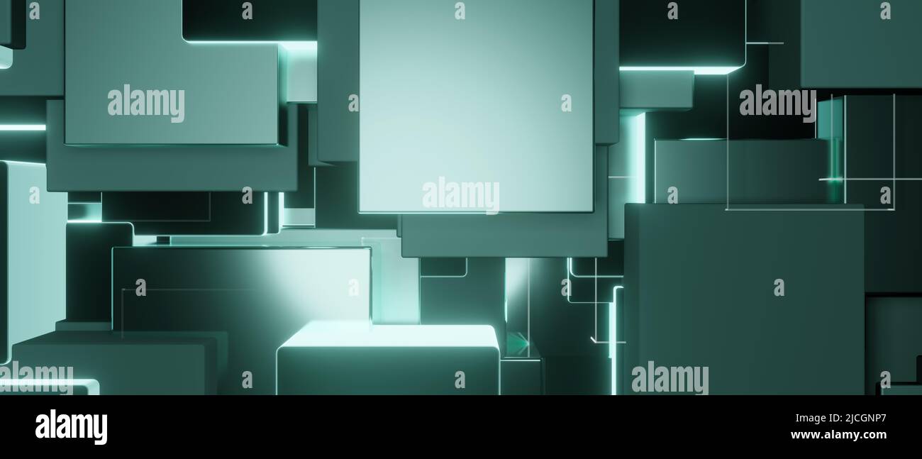 Abstract green geometric shape background 3d Stock Photo - Alamy