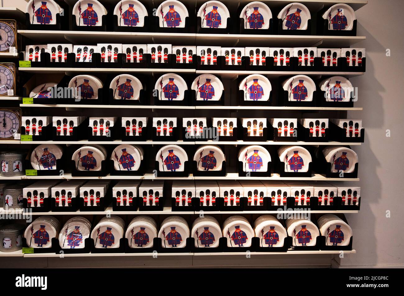 Central London, Marks and Spencers. Display of paper plates and