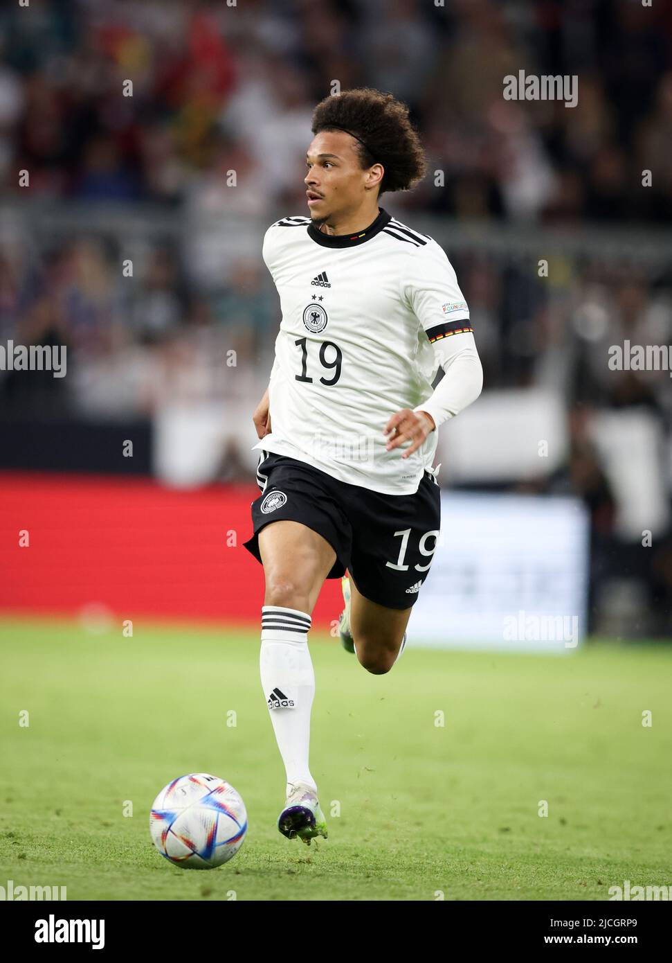 Leroy Sane of Germany  MUNICH, GERMANY - JUNE 07:  UEFA Nations League League A Group 3 match between Germany and England at Allianz Arena on June 07, 2022 in Munich, Germany. Nations League Deutschland England  © diebilderwelt / Alamy Stock Stock Photo