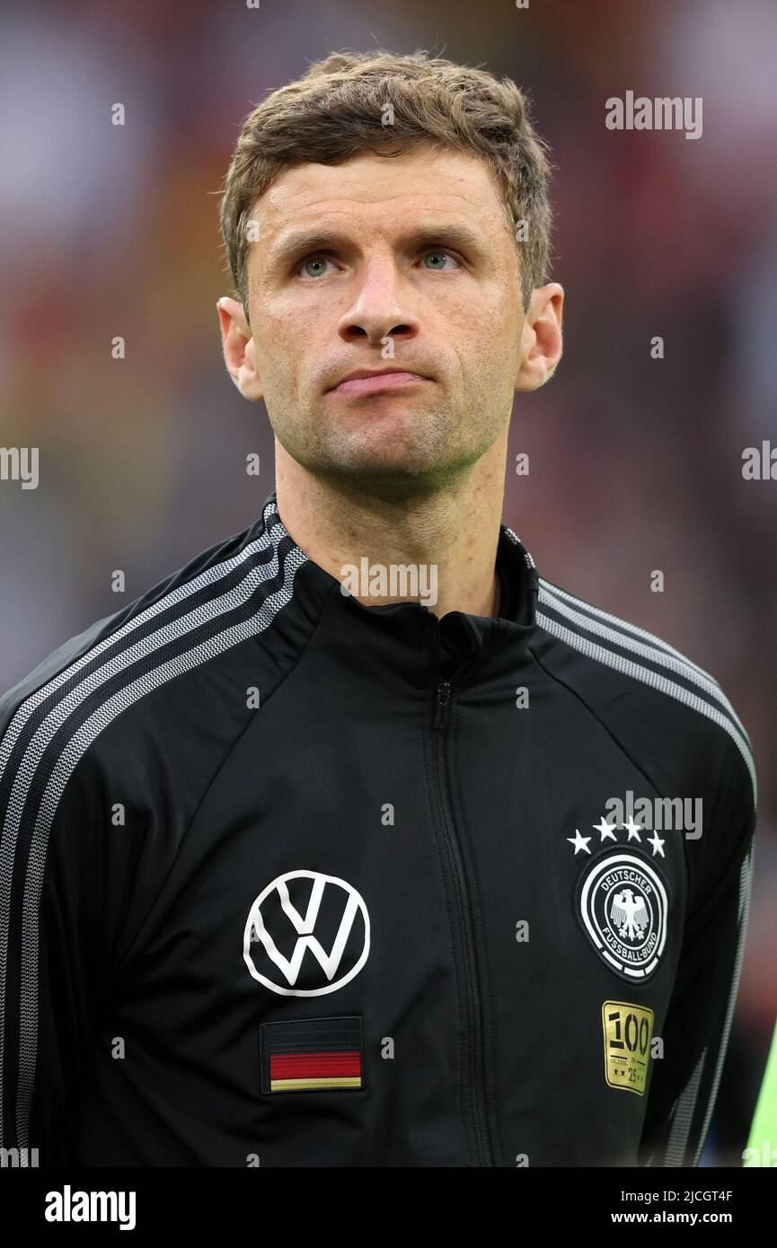 Thomas Mueller of germany  MUNICH, GERMANY - JUNE 07:  UEFA Nations League League A Group 3 match between Germany and England at Allianz Arena on June 07, 2022 in Munich, Germany. Nations League Deutschland England  © diebilderwelt / Alamy Stock Stock Photo