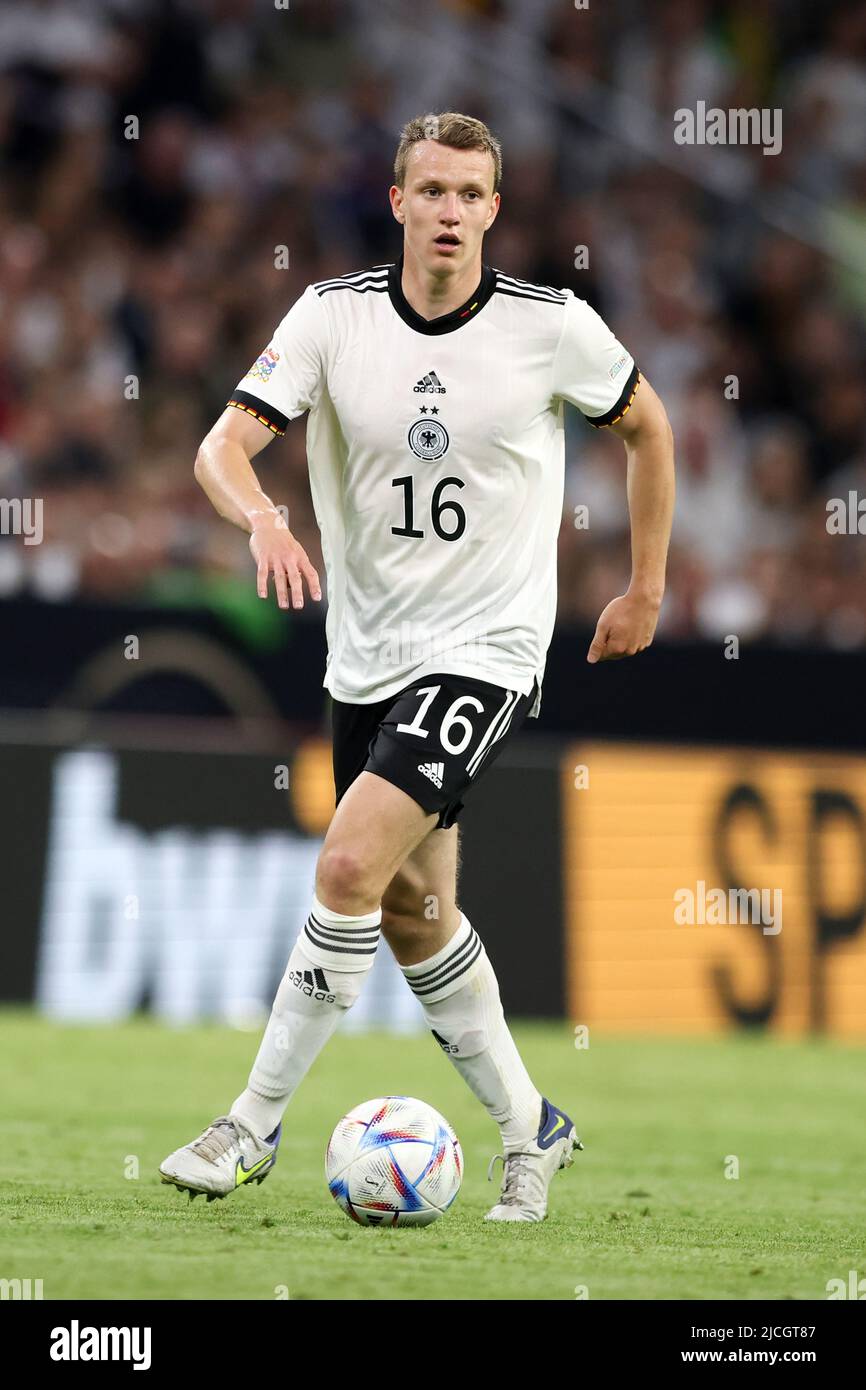 Lukas Klostermann of germany  MUNICH, GERMANY - JUNE 07:  UEFA Nations League League A Group 3 match between Germany and England at Allianz Arena on June 07, 2022 in Munich, Germany. Nations League Deutschland England  © diebilderwelt / Alamy Stock Stock Photo