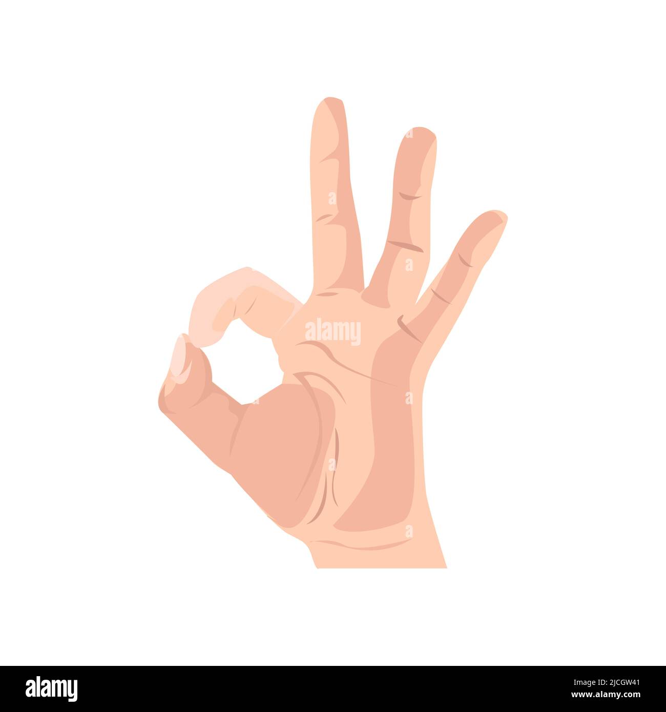 Ok gesture flat icon. Colored filled vector element from body parts collection. Creative Ok