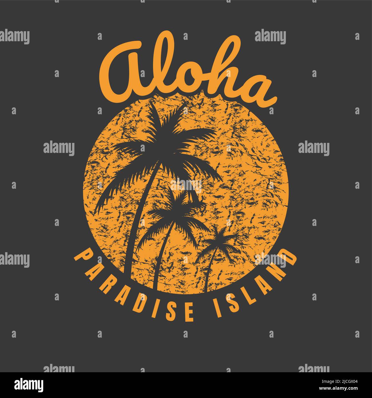 Grunge texture coconut tree silhouette retro vector illustration Stock Vector