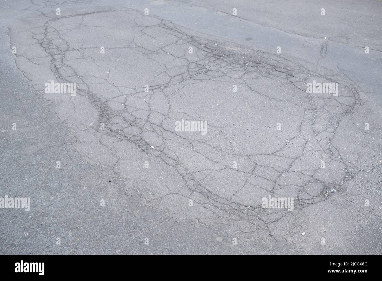 cracked road Stock Photo