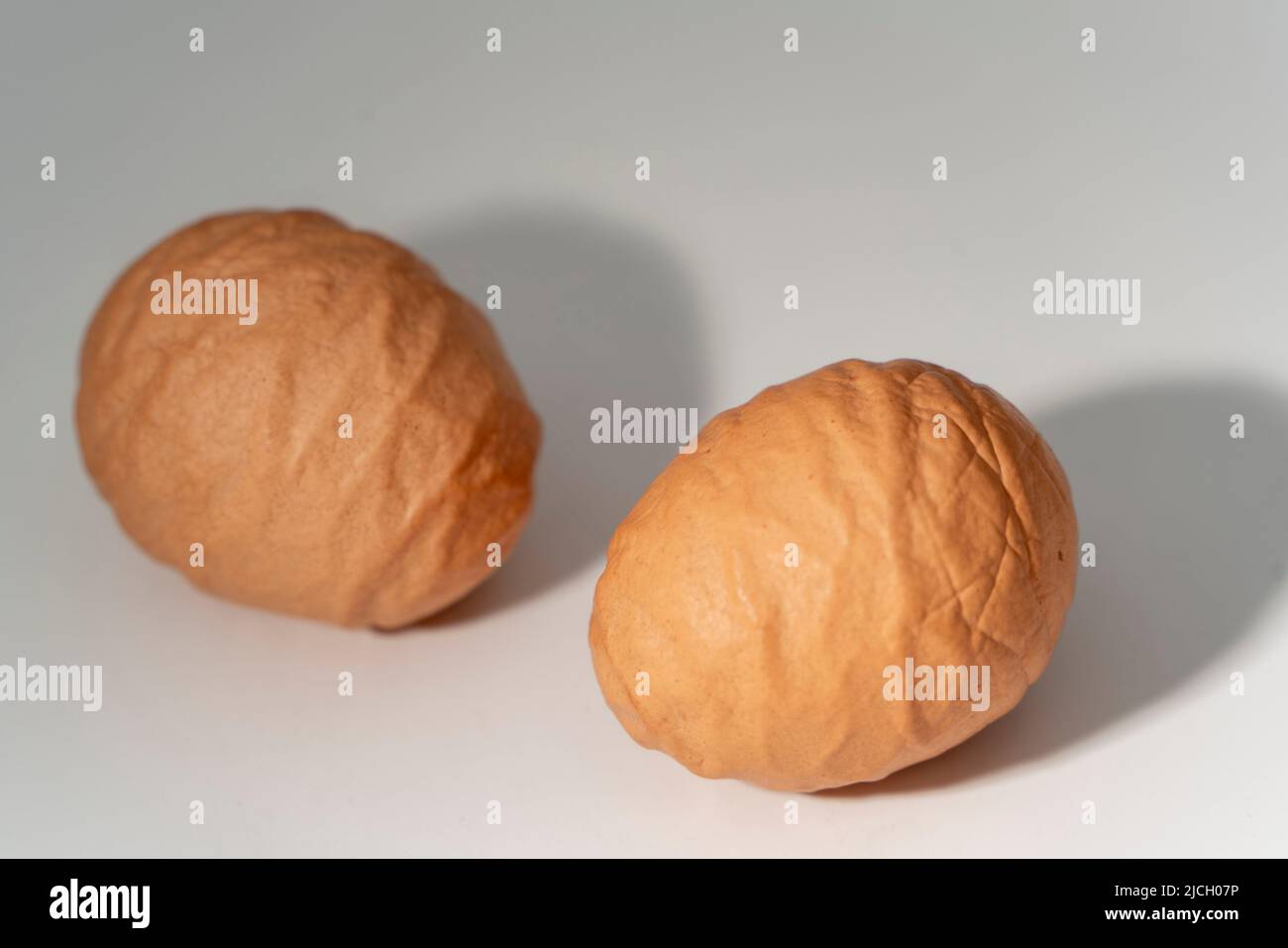 Two eggs with wrinkled egg shells from an old hen Stock Photo Alamy