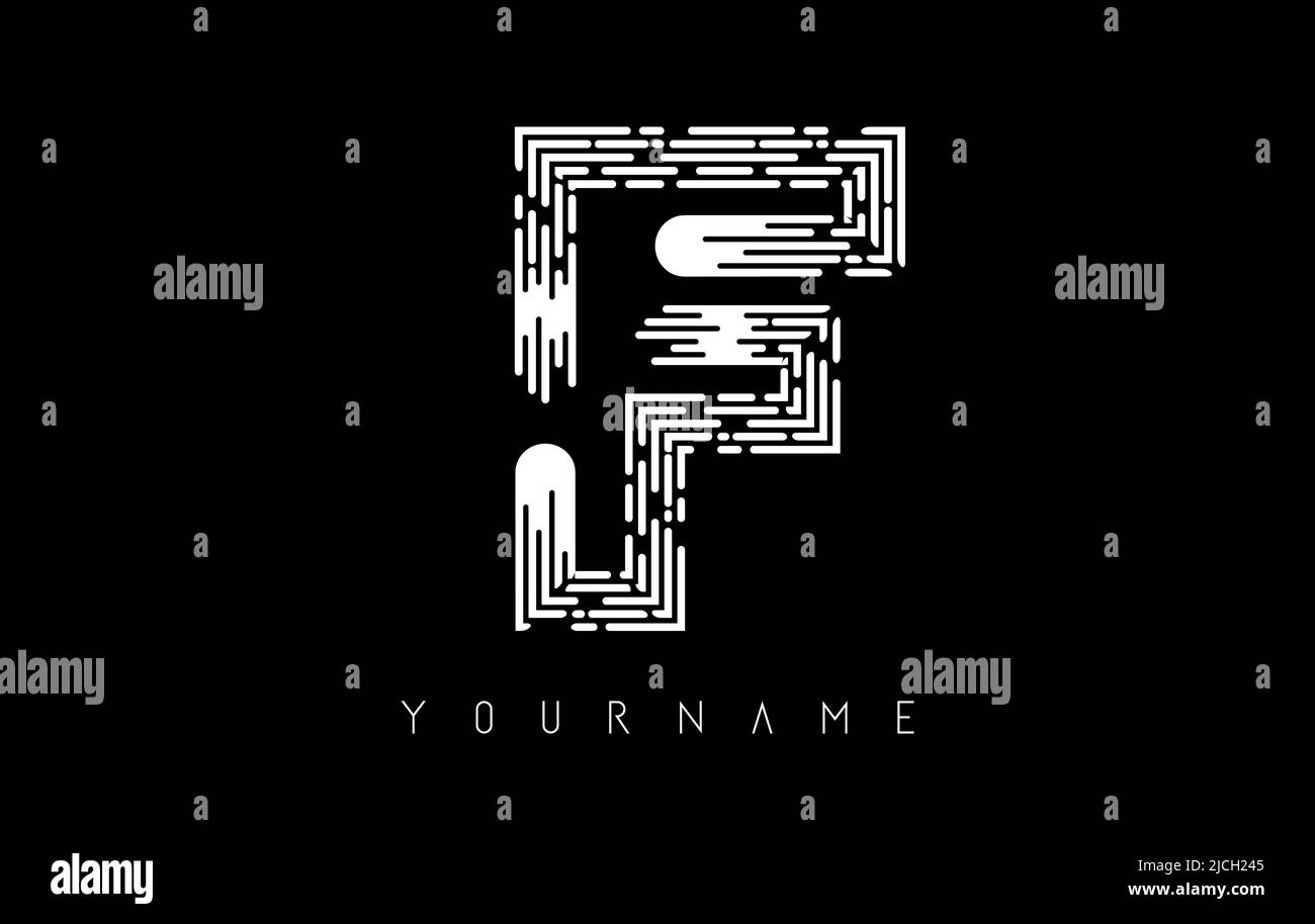 White F letter logo concept. Creative Minimal Monochrome Monogram