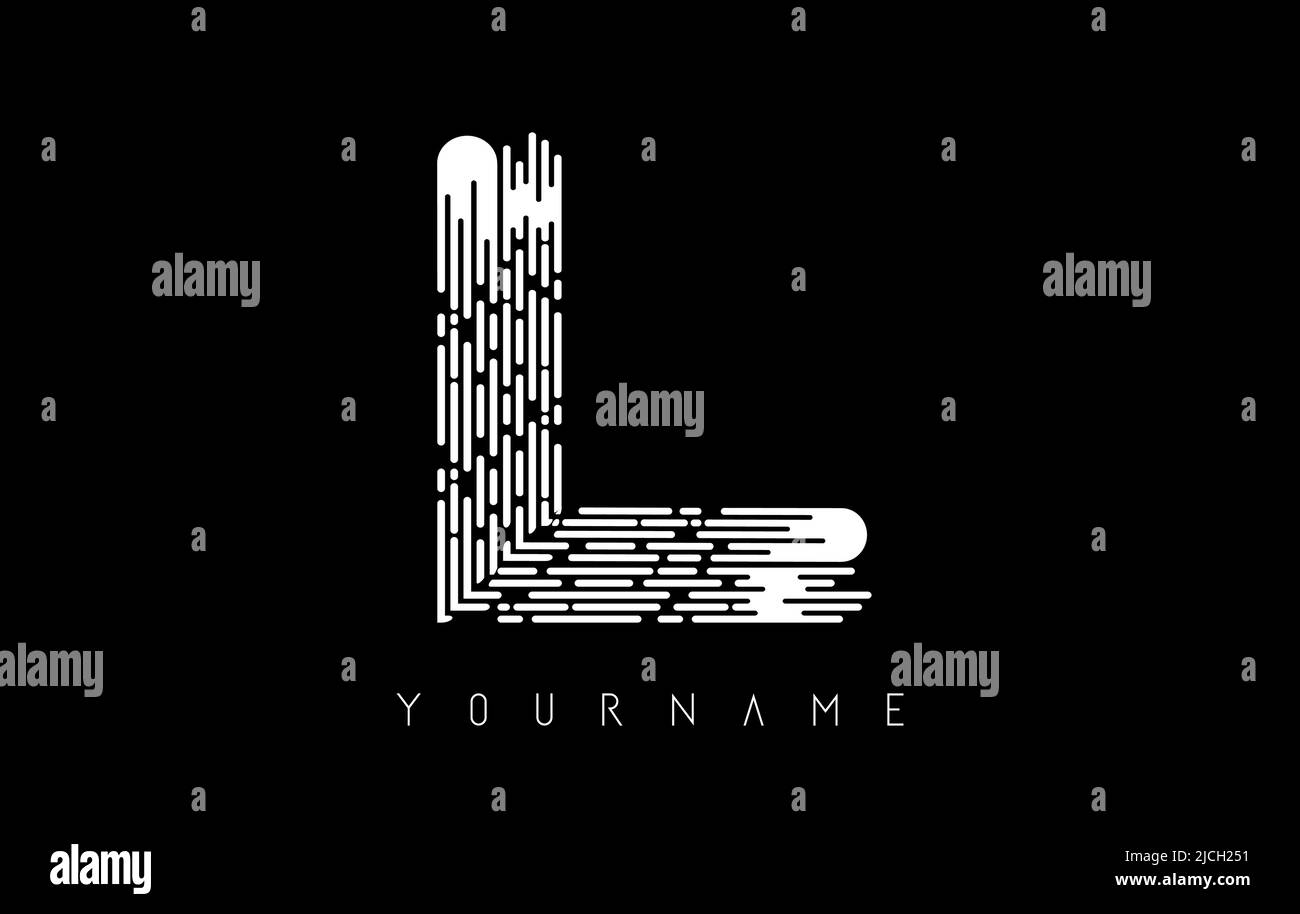 White L letter logo concept. Creative Minimal Monochrome Monogram ...