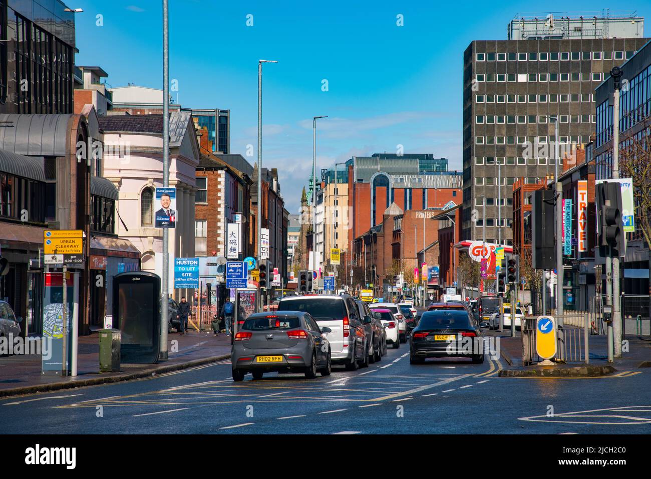 Great Victoria Street, Belfast, Northern Ireland Stock Photo