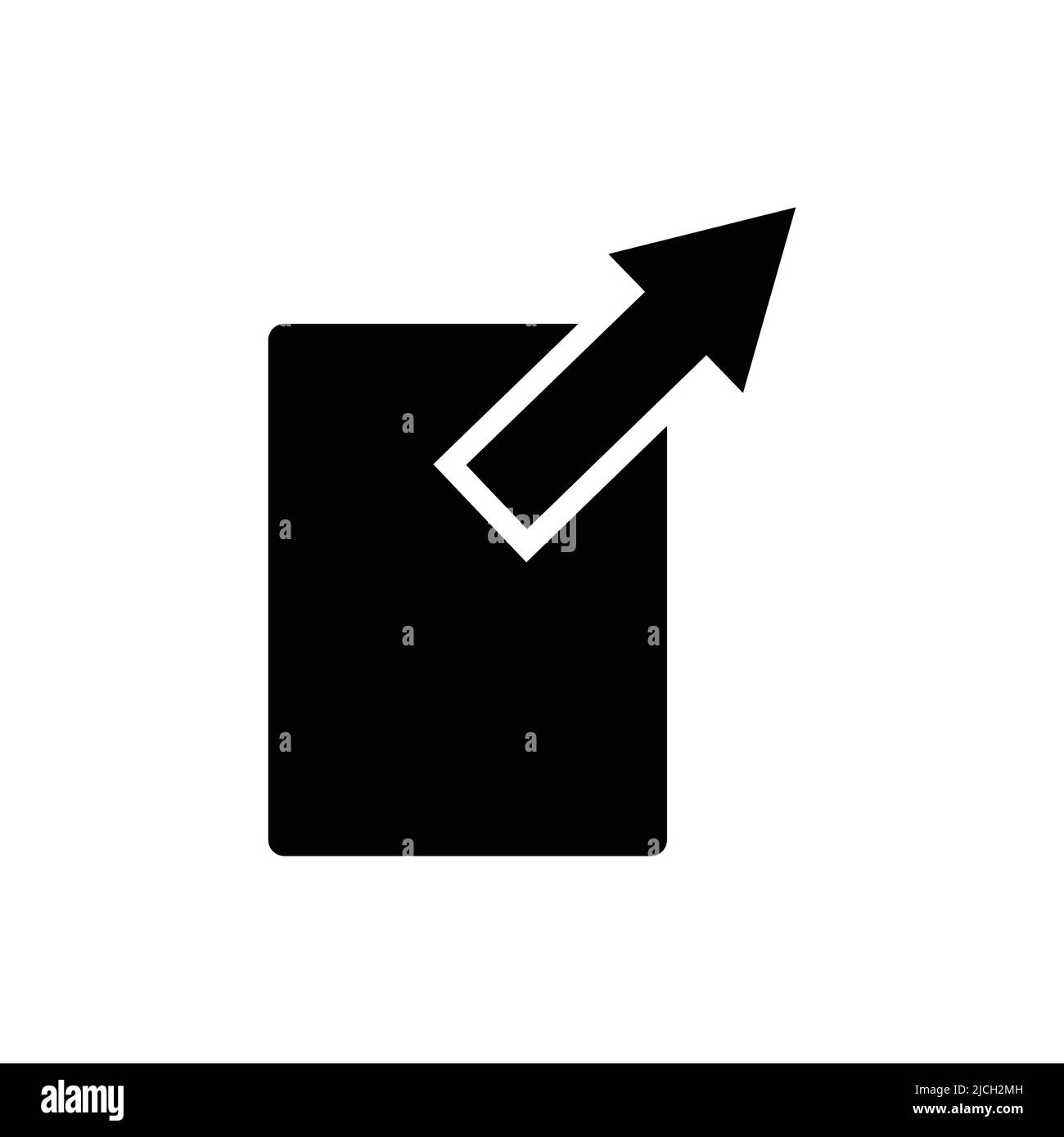 Up arrow icon vector with rectangle. suitable for maximize symbol, external, pixel perfect. Solid icon style, glyph. Simple design illustration editab Stock Vector