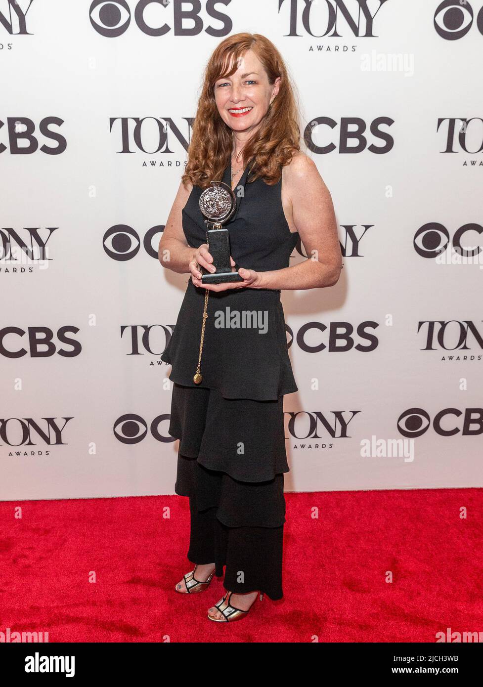 New York, NY - June 12, 2022: Deidre O'Connell winner of award for Best Performance by an Actress in a Leading Role in a Play for 'Dana H.'  poses in the press room ar CIty Music Hall Stock Photo