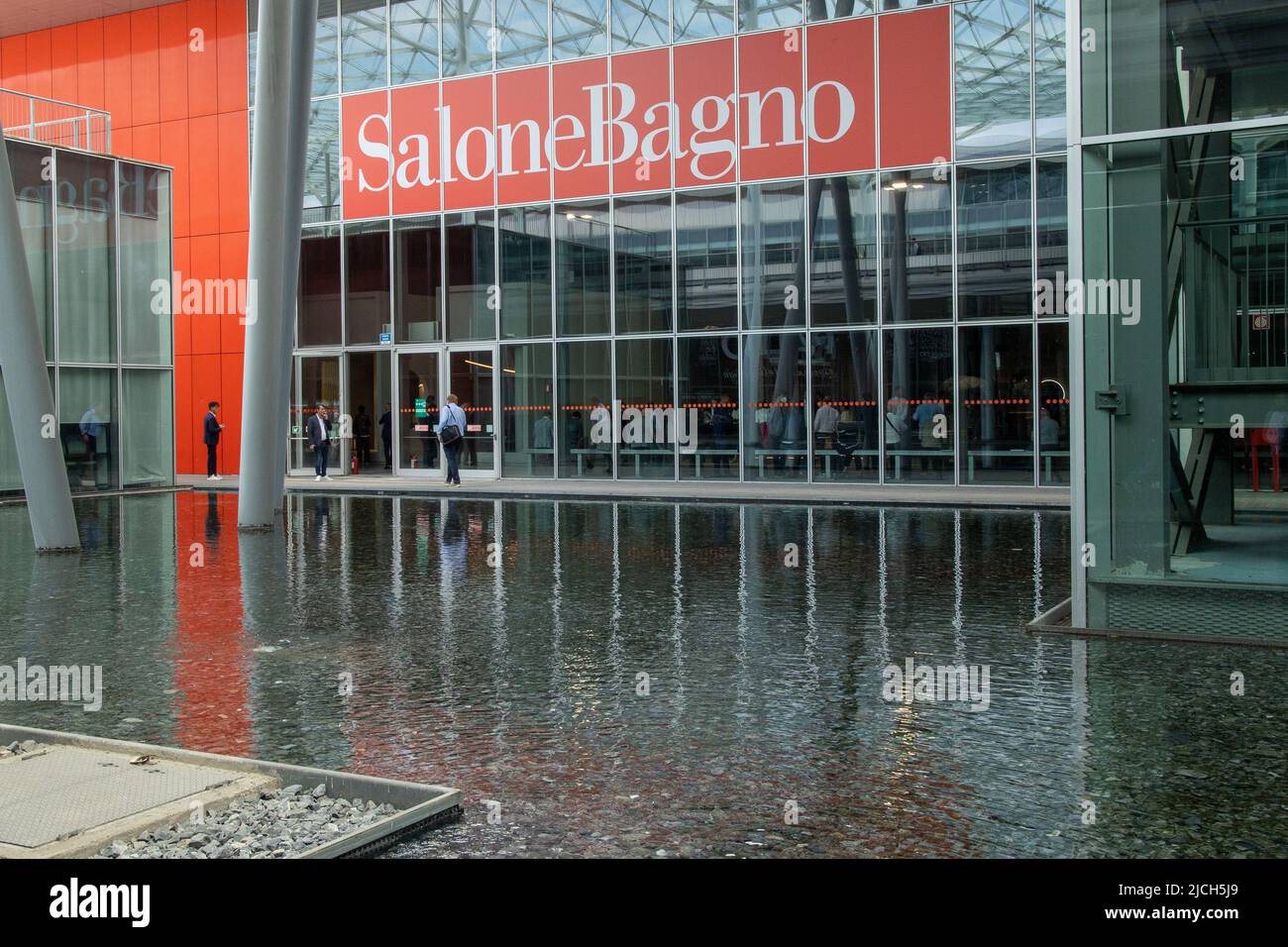 Milan, Italy - june 12 2022 - Salone del Mobile at Fiera Milano Rho -bathroom pavillion Stock Photo