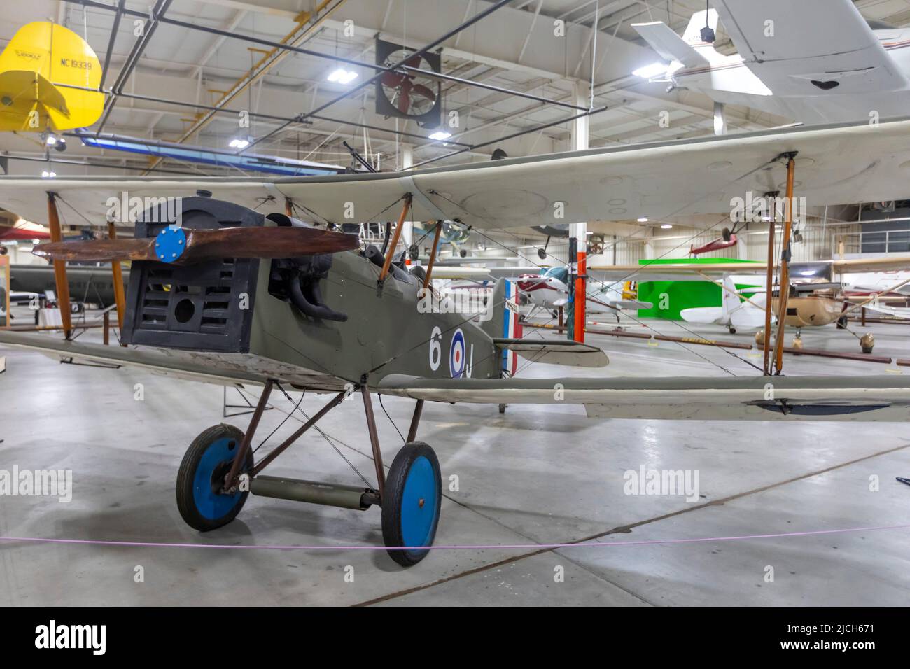 Liberal, Kansas - The Mid-America Air Museum. The museum displays over 100 aircraft. The Royal SE-5 was a British scout fighter during World War I. Stock Photo