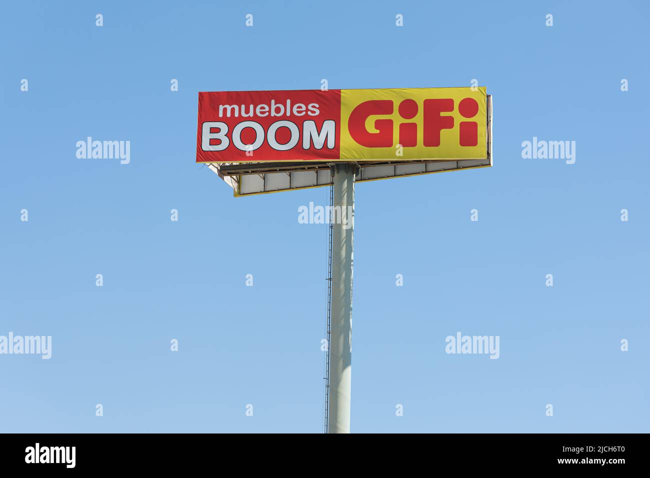 ALFAFAR, SPAIN - JUNE 06, 2022: Gifi and Muebles Boom stores at P.C. Alfafar, Valencia Stock Photo