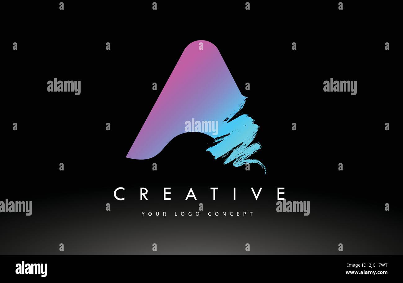 A Brushed Letter Logo. Black Brush Letters design with Artistic Brush ...