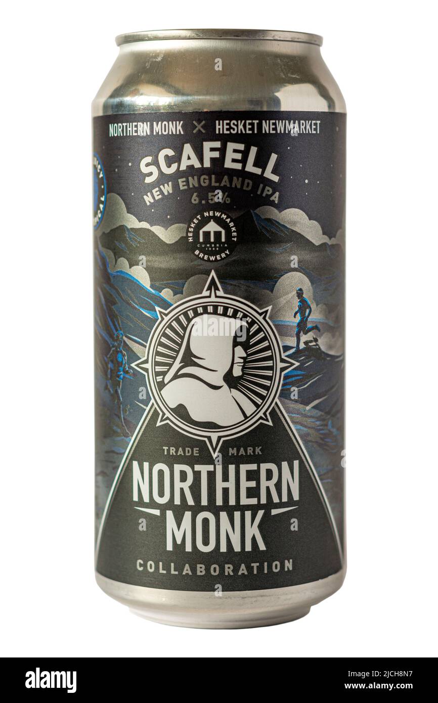 Northern Monk Brewery in collaboration with Hesket Newmarket Brewery - Scafell (New England IPA) - Alc 6.5% abv. Stock Photo