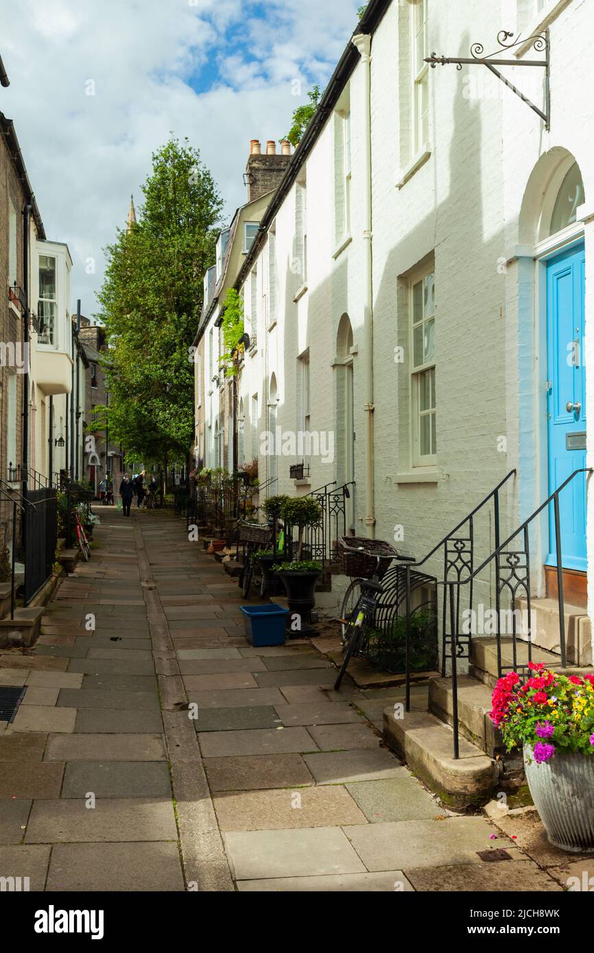 Spring morning on Portugal Place in Cambridge, England. Stock Photo