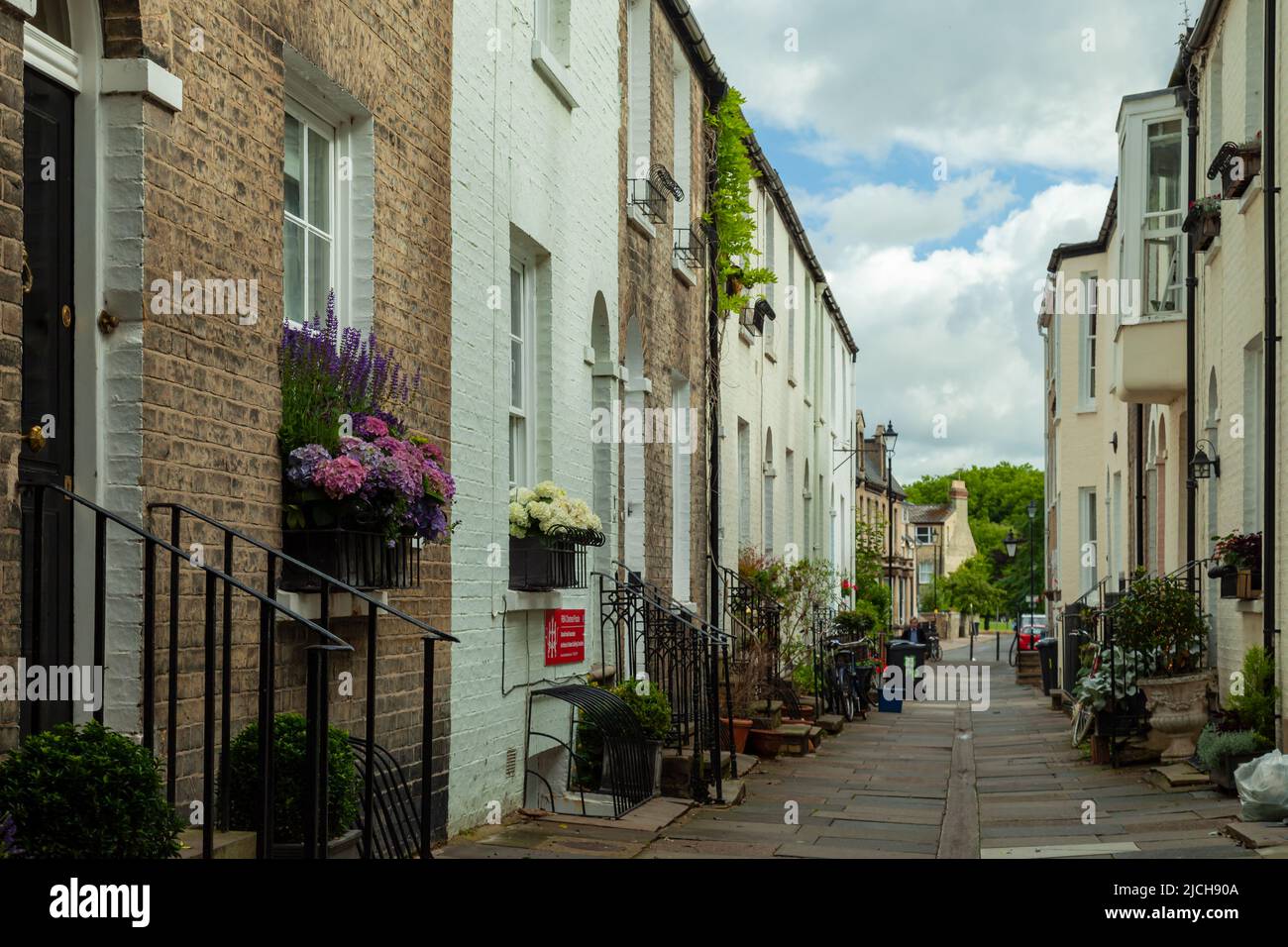 Spring morning on Portugal Place in Cambridge, England Stock Photo Alamy