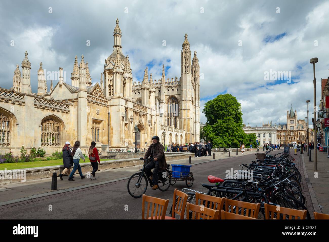 Spring morning at Kingston College in Cambridge, England. Stock Photo