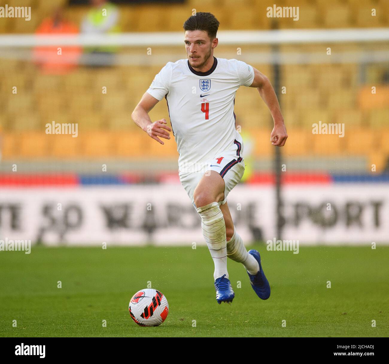 11 Jun 2022 - England v Italy - UEFA Nations League - Group 3 - Molineux Stadium  England's Declan Rice during the match against Italy. Picture Credit : © Mark Pain / Alamy Live News Stock Photo