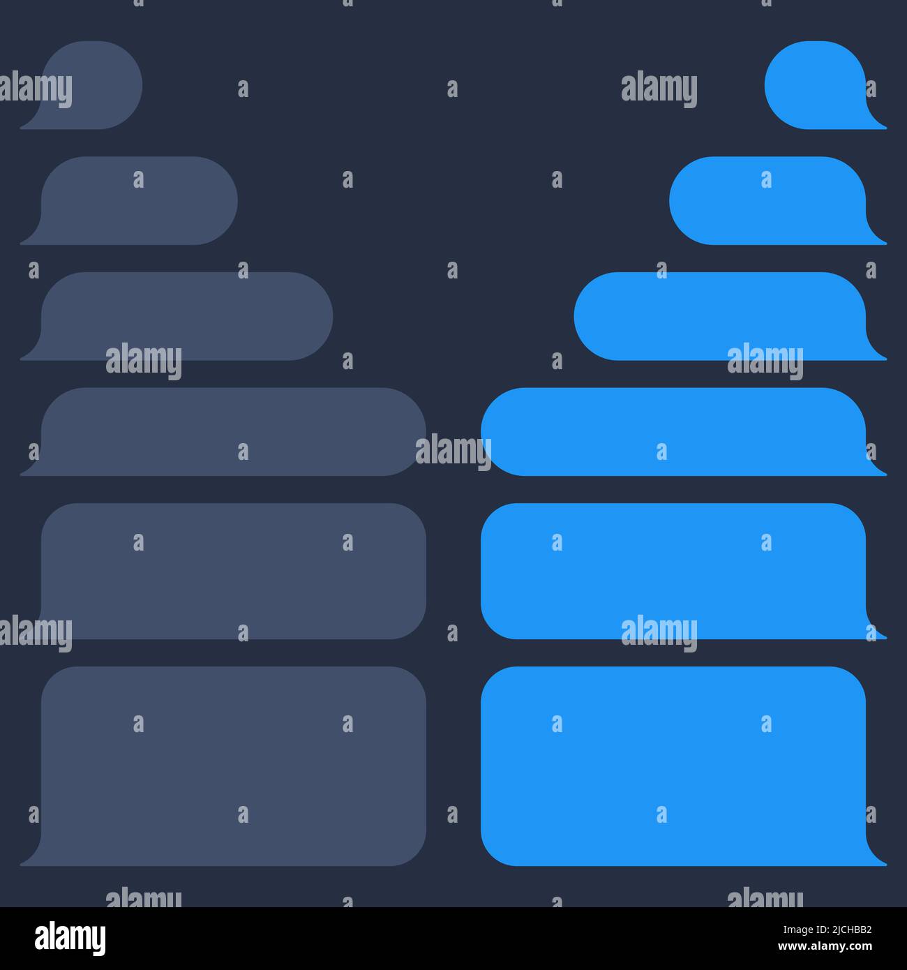 Blank various message bubbles. Chat or messenger speech bubble. SMS ...