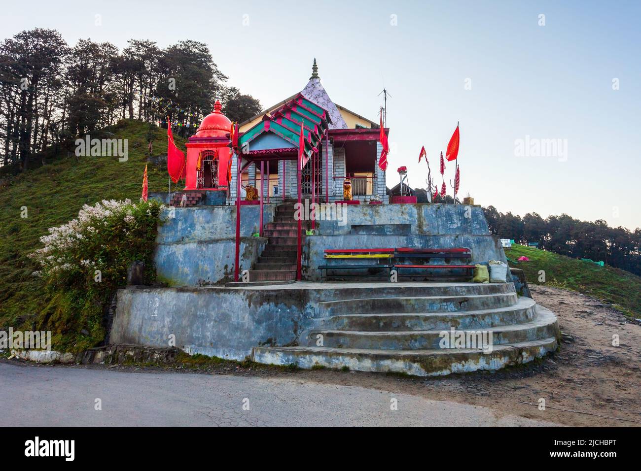 Mahakali Temple is a hindu temple at the Jalori pass, Himachal Pradesh state in India Stock Photo