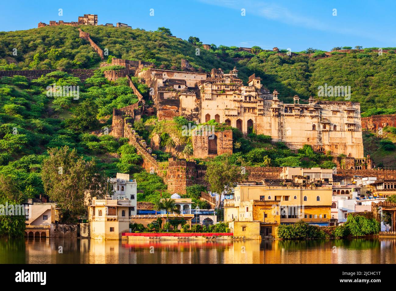 Garh Palace is a medieval palace situated in Bundi town in Rajasthan state in India Stock Photo