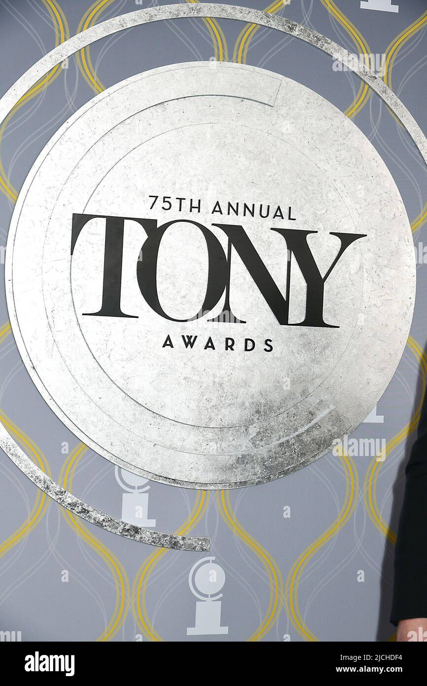 New York, New York, USA. 12/06/2022, Tony Awards sign attends the 75th