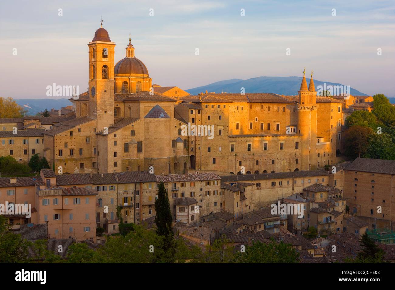 View of the Ducal Palace, Urbino, Marche, Italy Stock Photo