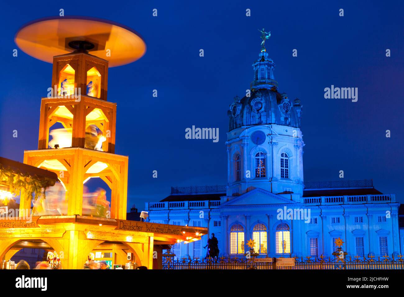 Christmas Market in front of Charlottenburg Palace, Berlin, Germany Stock Photo