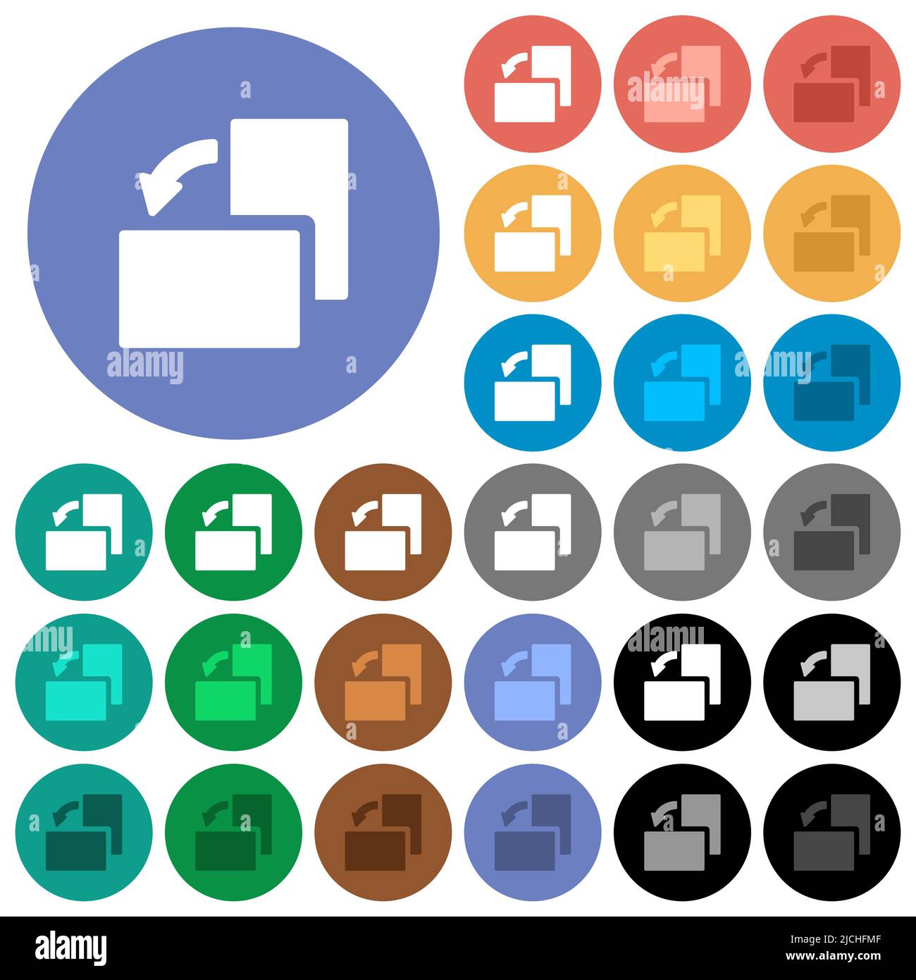 Rotate left solid multi colored flat icons on round backgrounds ...