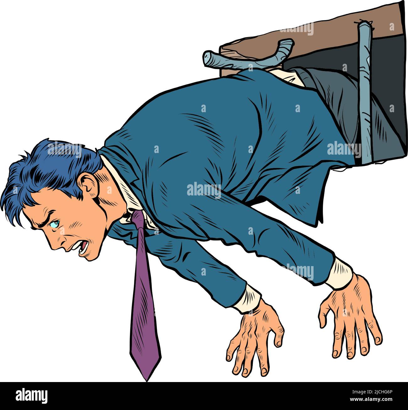 The businessman is a criminal. An attempt to escape from prison. The sawn lattice Stock Vector