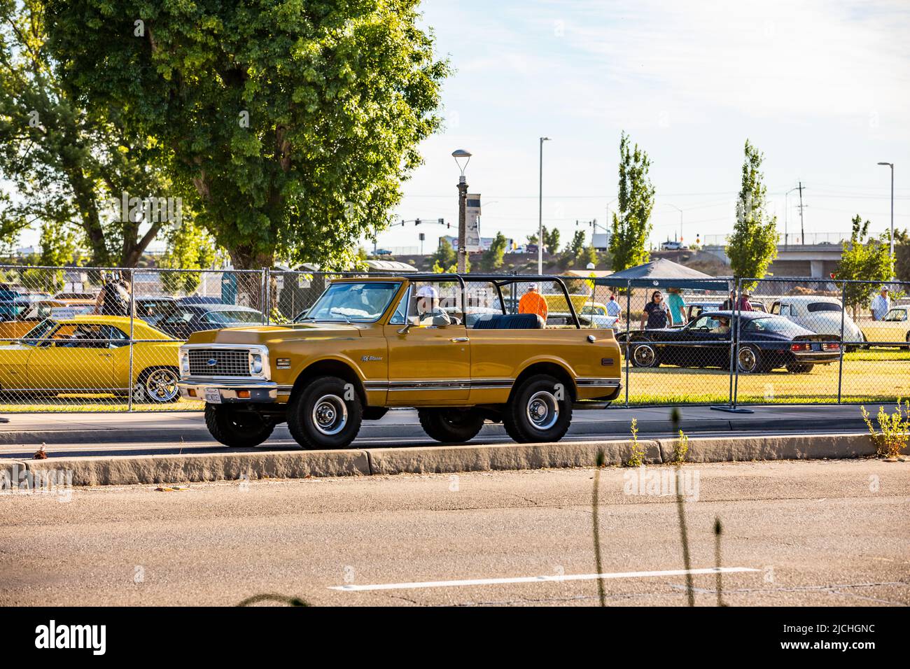 A 1972 Chevy Blazer at the American Graffiti charity Car Show at the Modesto Junior College campus June 11-12 2022 Stock Photo