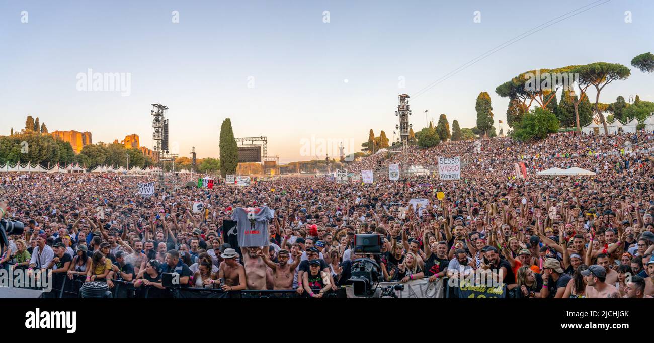 Rome, Italy, 12/06/2022, Concert of italian rock singer Vasco Rossi at  Circo Massimo in Rome on 12.06.2022 Stock Photo - Alamy