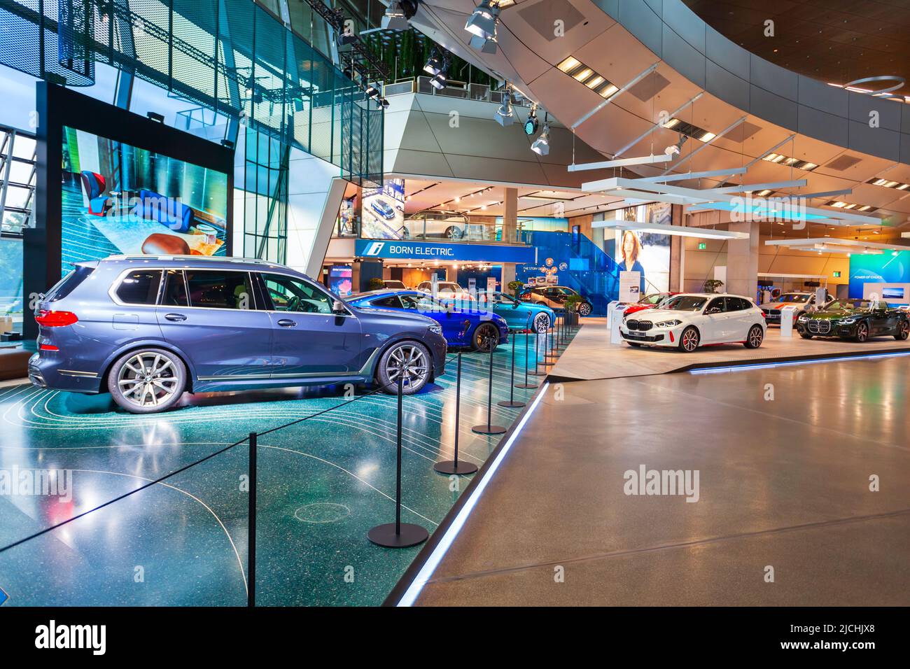 Munich, Germany July 08, 2021 BMW M series cars at BMW Welt. BMW Welt is a combined