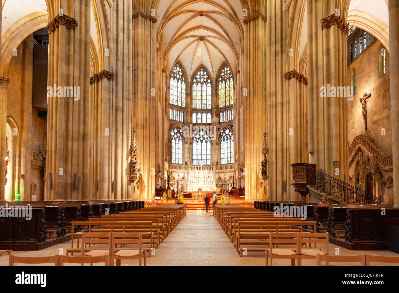 Regensburg, Germany - July 09, 2021: Regensburg Cathedral or Saint Peter Church interior. Regensburg is a city at Danube river in Bavaria, Germany. Stock Photo