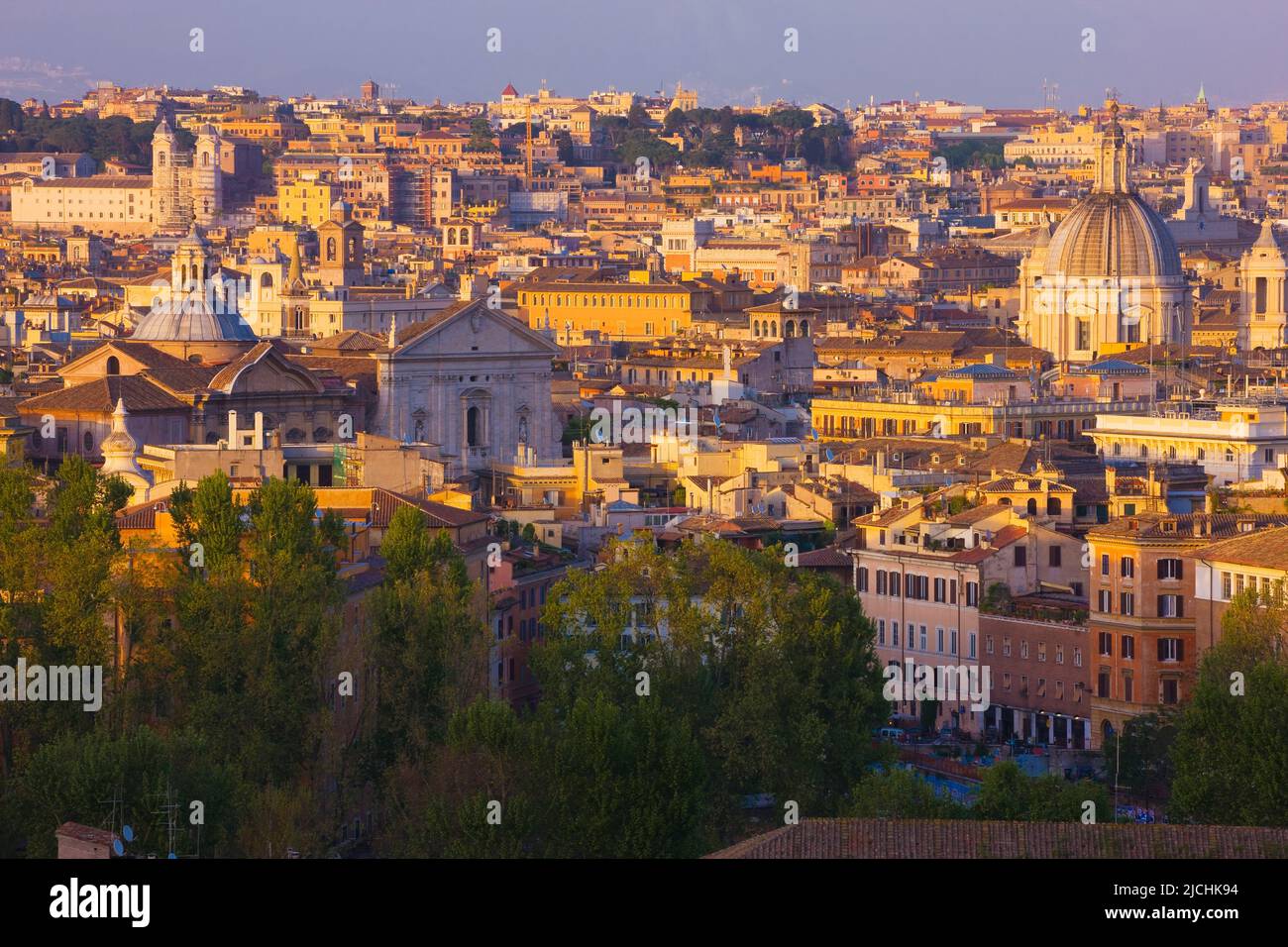 Overview of the historic center of Rome,  Italy Stock Photo