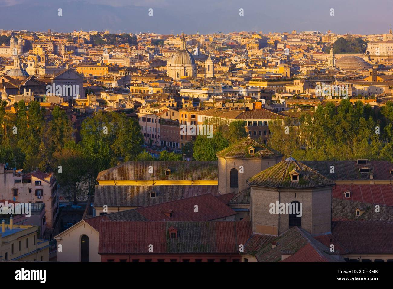 Overview of the historic center of Rome,  Italy Stock Photo