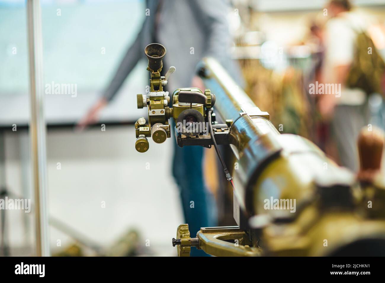 Grenade launcher sight. Military weapons Stock Photo Alamy