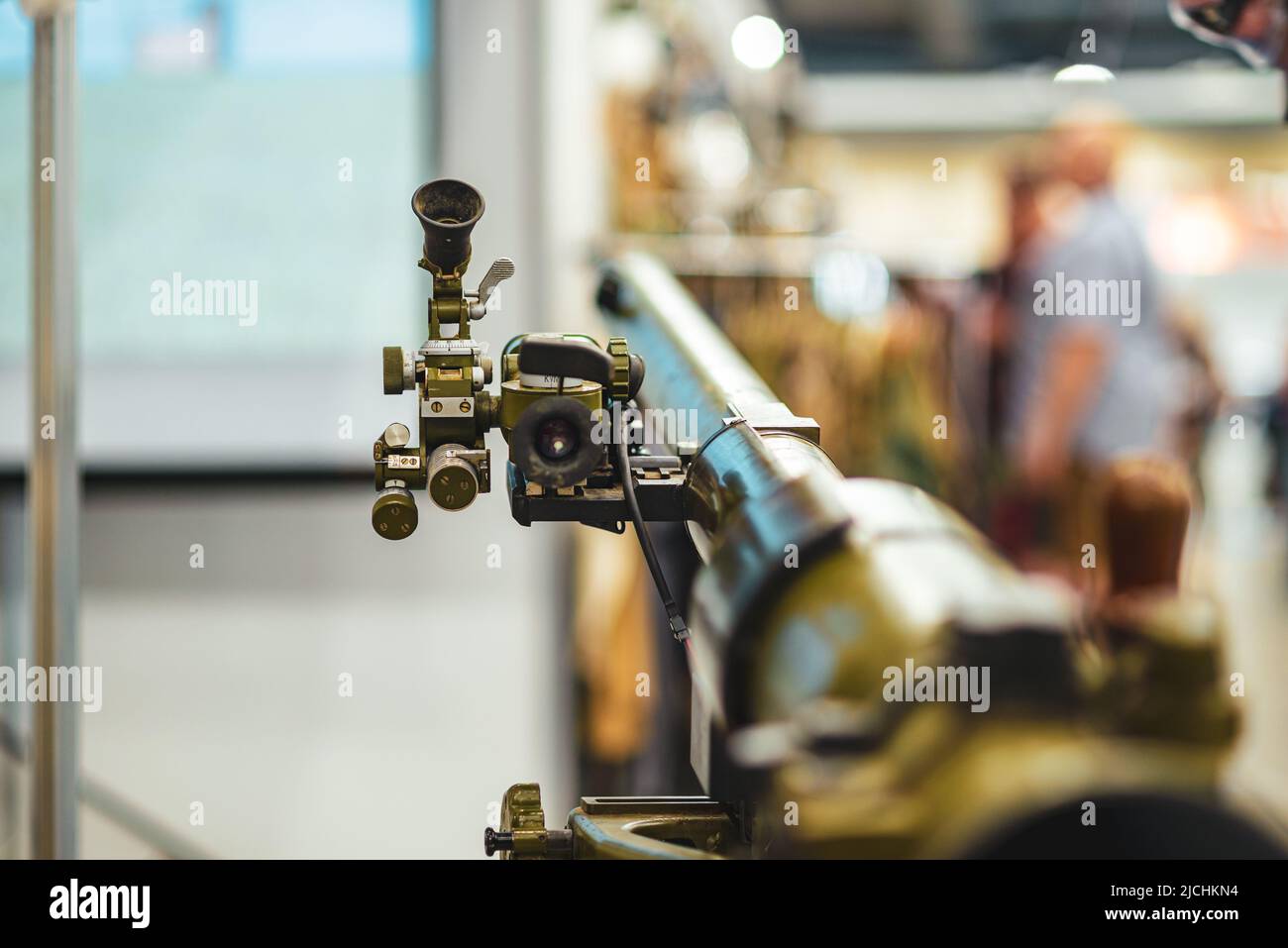 Grenade launcher sight. Military weapons Stock Photo Alamy