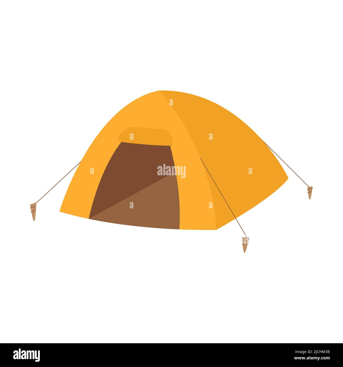 Camping tent. Equipment for picnics, outdoor recreation, travel, hiking. Flat vector illustration isolated on a white background. Stock Vector