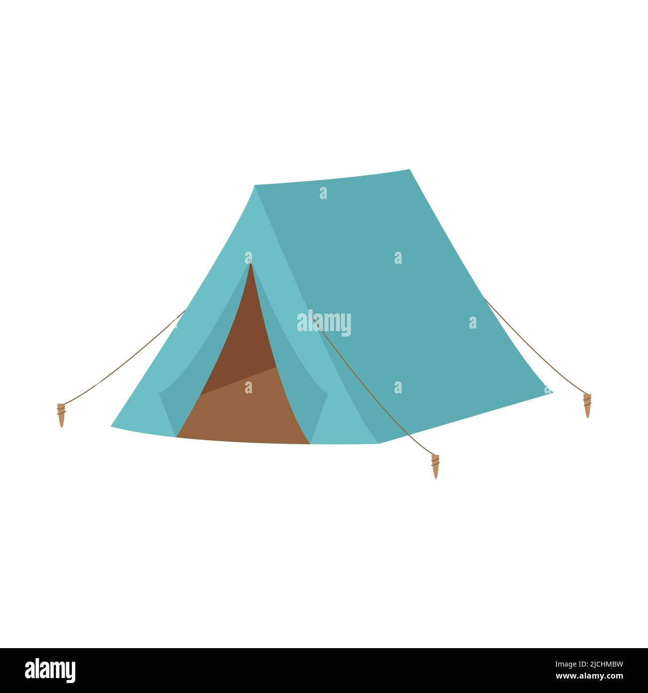 Camping tent. Equipment for picnics, outdoor recreation, travel, hiking. Flat vector illustration isolated on a white background. Stock Vector