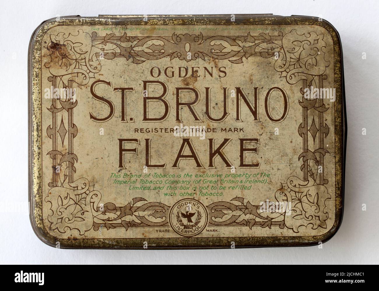 st bruno flake tobacco Ogdens St Bruno Flake Tobacco Tin Stock Photo