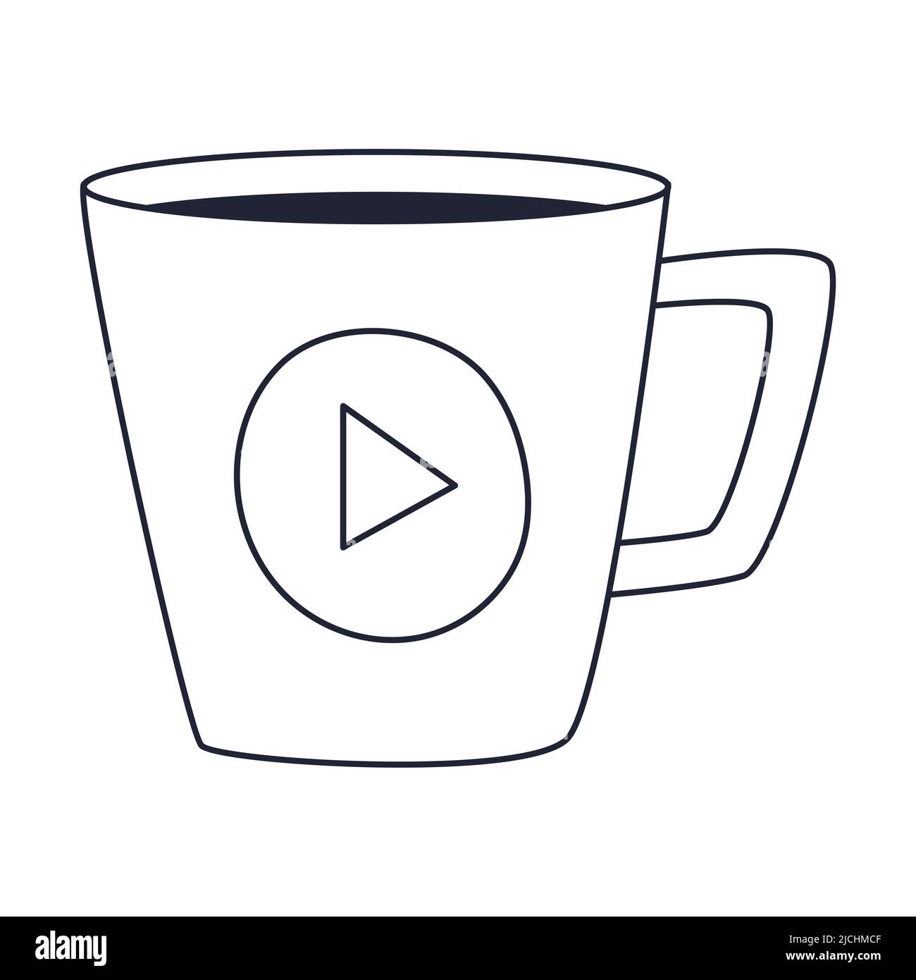Simple white mug black Stock Vector Images - Alamy