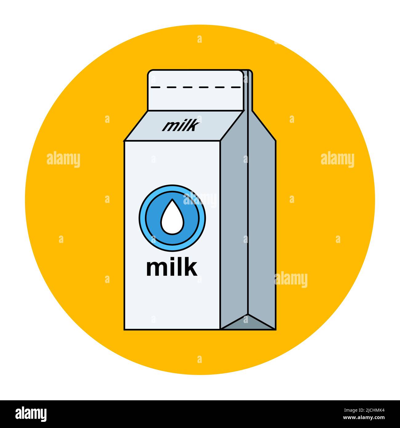 white carton milk carton. flat vector illustration. Stock Vector