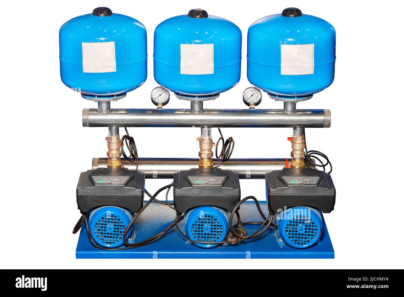 Pumping station for boosting water pressure for residential water