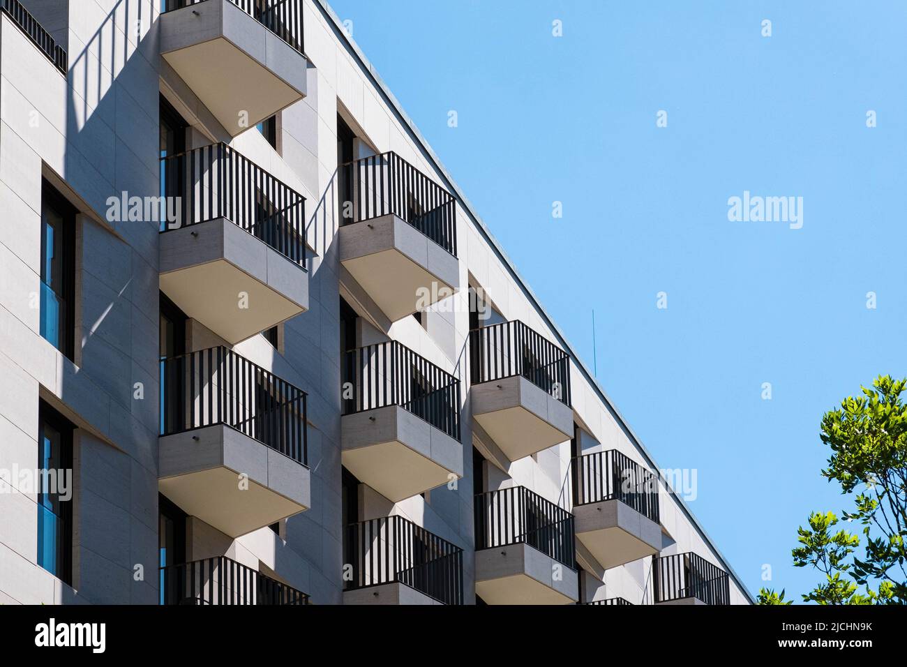 modern apartment building facade, residential real estate Stock Photo